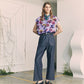 FLOWER FLARE SILHOETTE DENIM PANTS