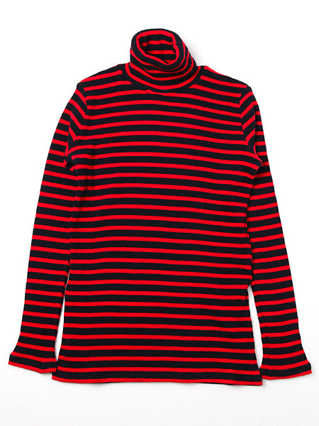 waffle border high neck pullover