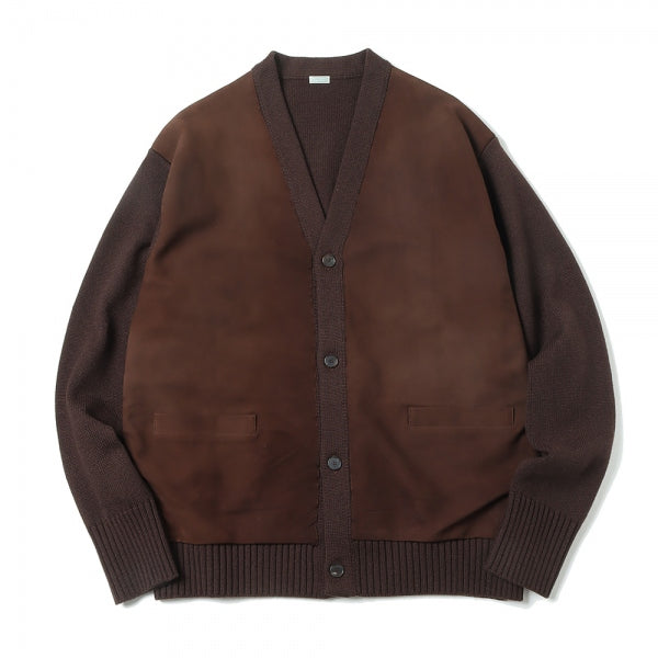 Cashmere Leather Combination Cardigan