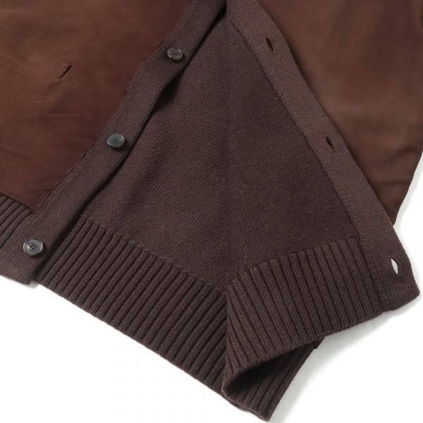 Cashmere Leather Combination Cardigan