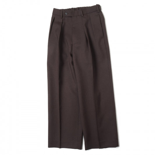 DOUBLE PLEATED TROUSER ORGANIC WOOL HEAVY TROPICAL