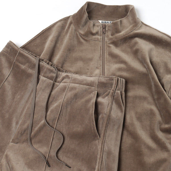 ORGANIC COTTON VELOUR HALF ZIP BLOUSON