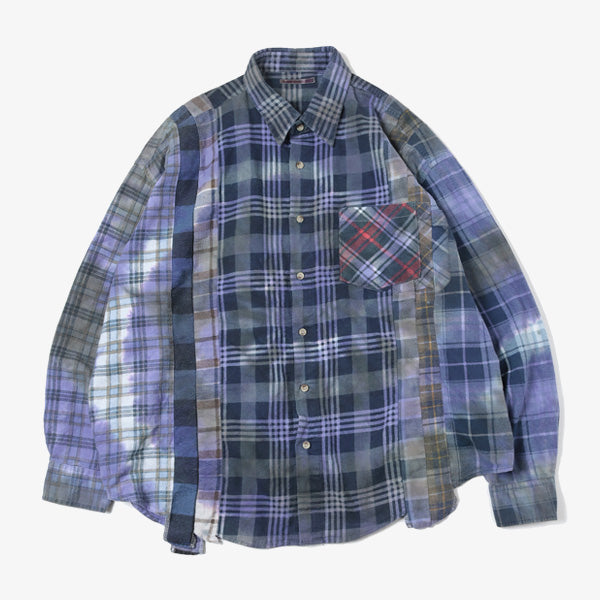 Flannel Shirt - 7 Cuts Wide Shirt / Tie Dye