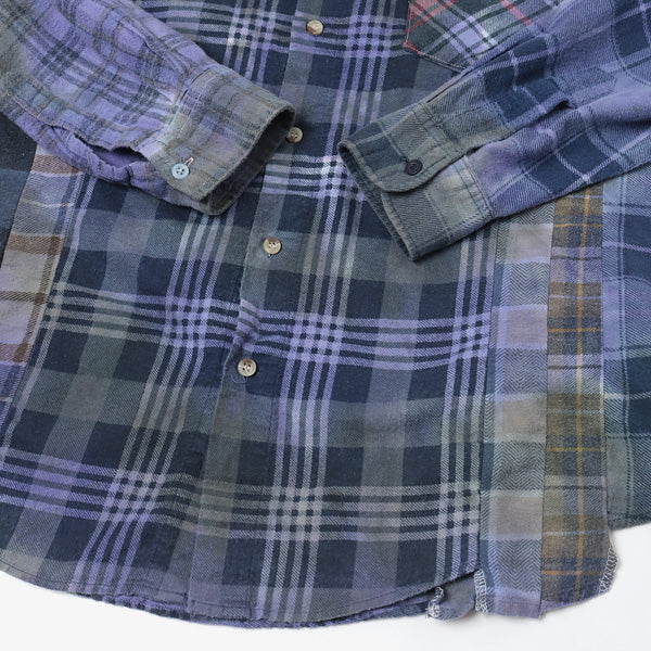 Flannel Shirt - 7 Cuts Wide Shirt / Tie Dye