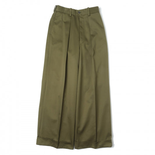 PLEATED WIDE TROUSERS ORGANIC COTTON TWILL