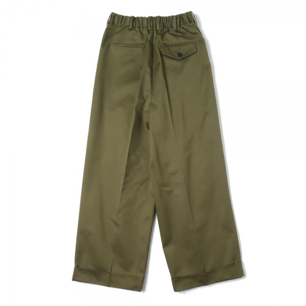 PLEATED WIDE TROUSERS ORGANIC COTTON TWILL