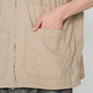 Polyester Linen Field H/S Zip Shirt