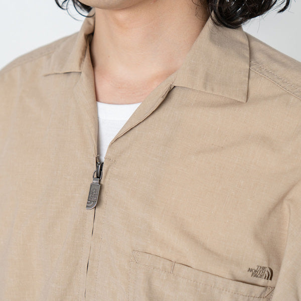 Polyester Linen Field H/S Zip Shirt