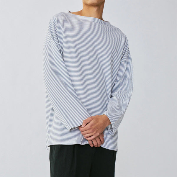 Hard Twisted Border Jersey Boatneck L/S Tee