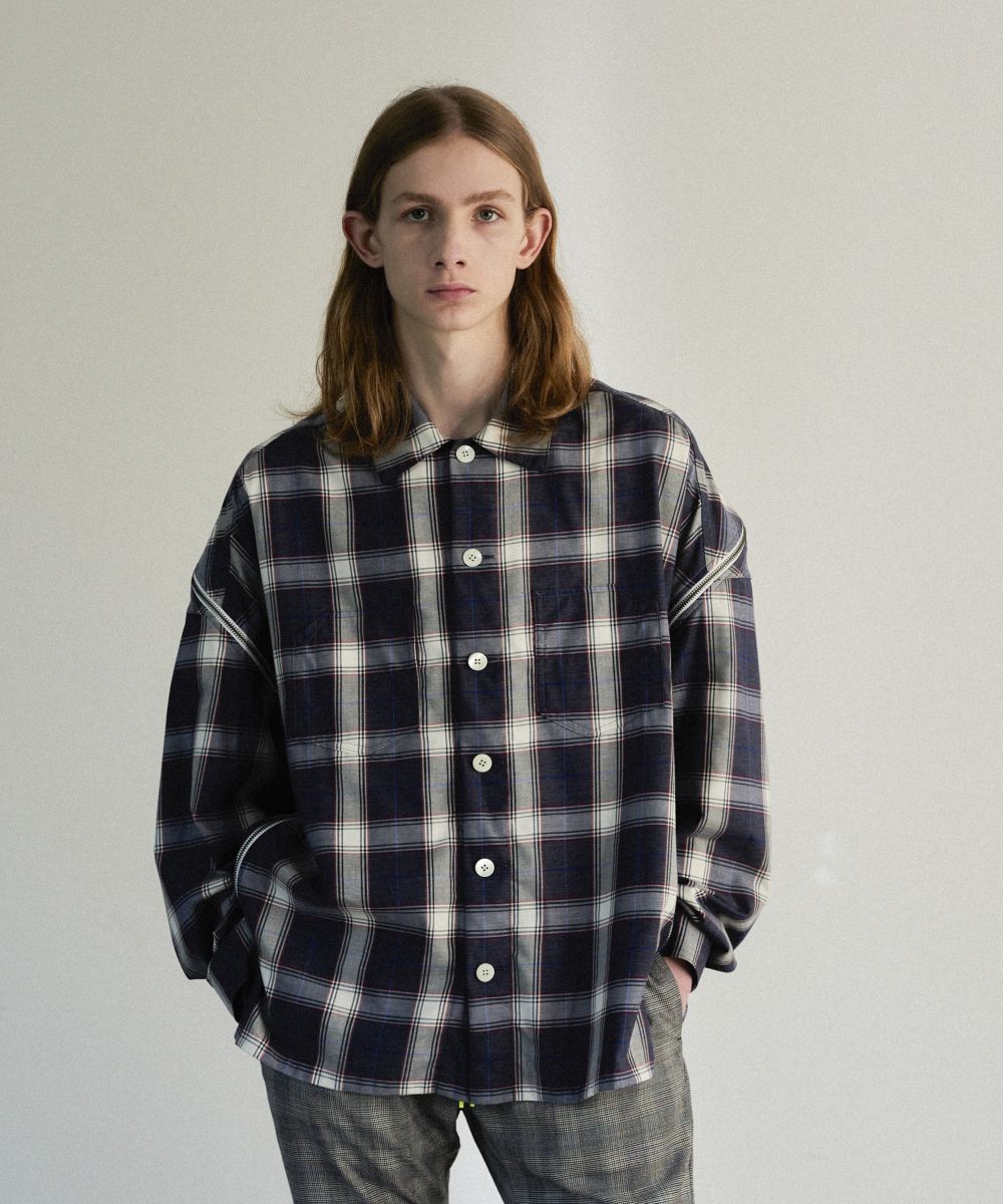 ZIPPED CHECK SHIRT