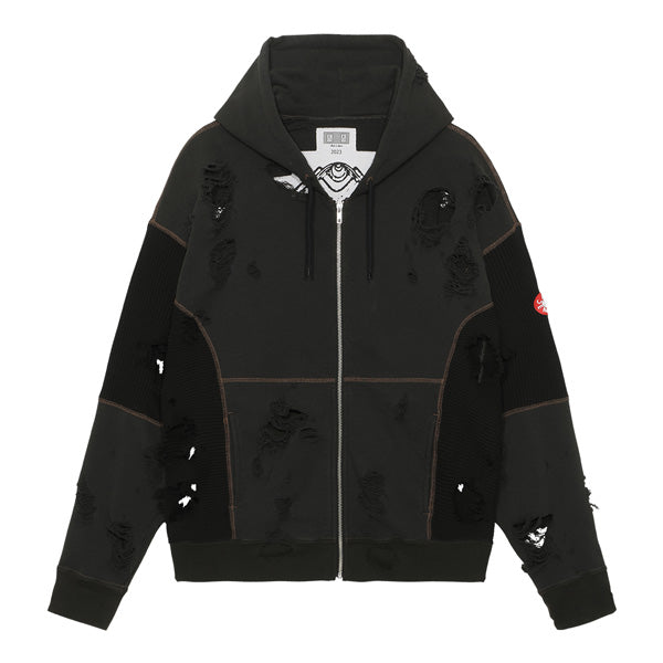 PLAGUE WIDE RIB CUT ZIP HOODY