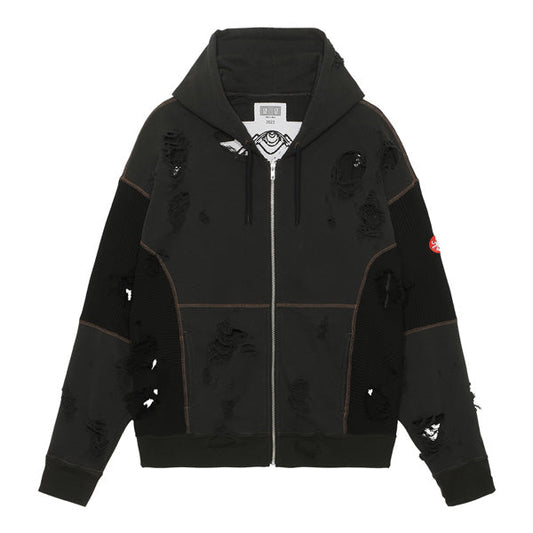 PLAGUE WIDE RIB CUT ZIP HOODY