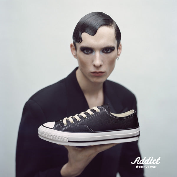 CONVERSE ADDICT CHUCK TAYLOR LEATHER OX (BLACK) (BLACK) CONVERSE