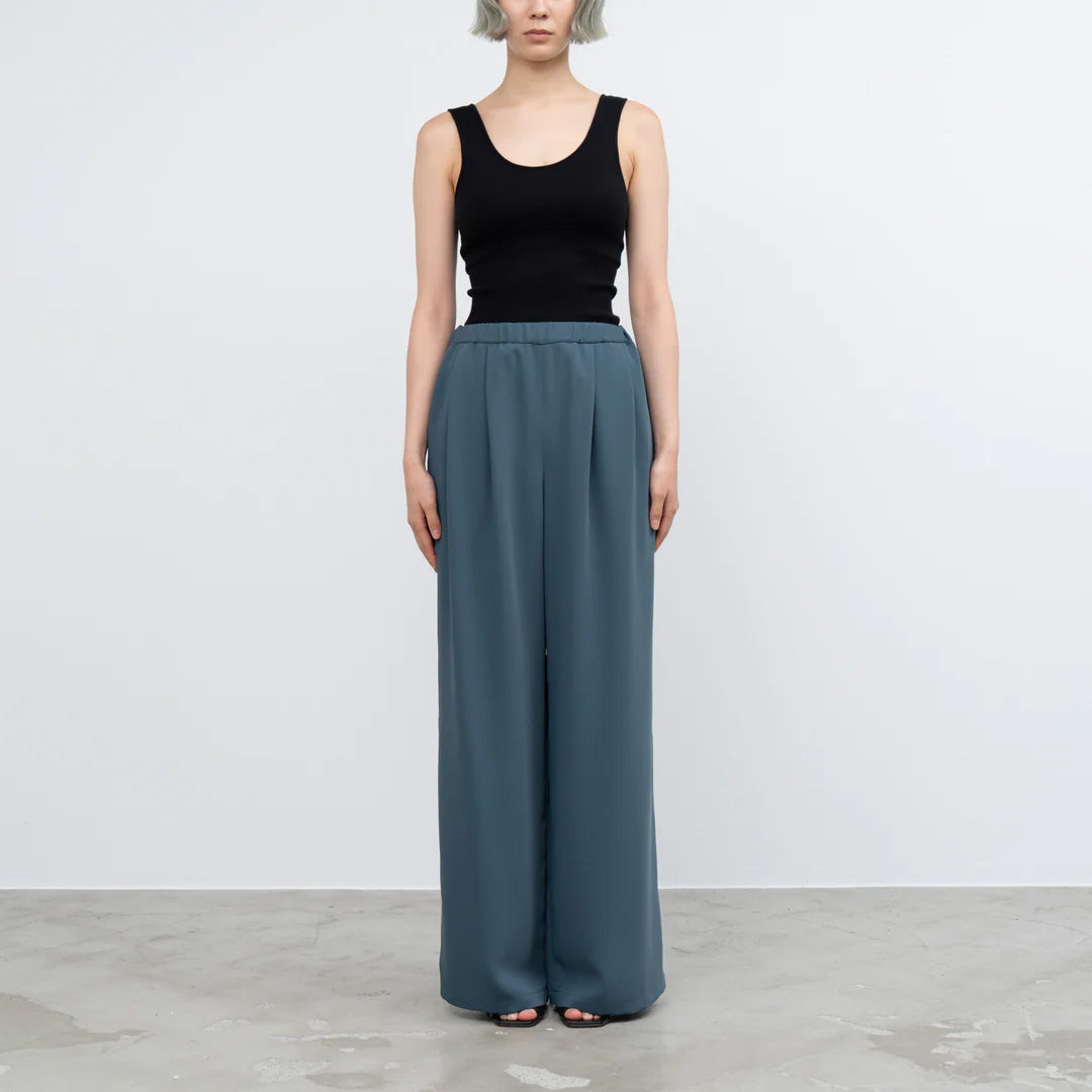 Satin Easy Wide Pants DARK SLATE