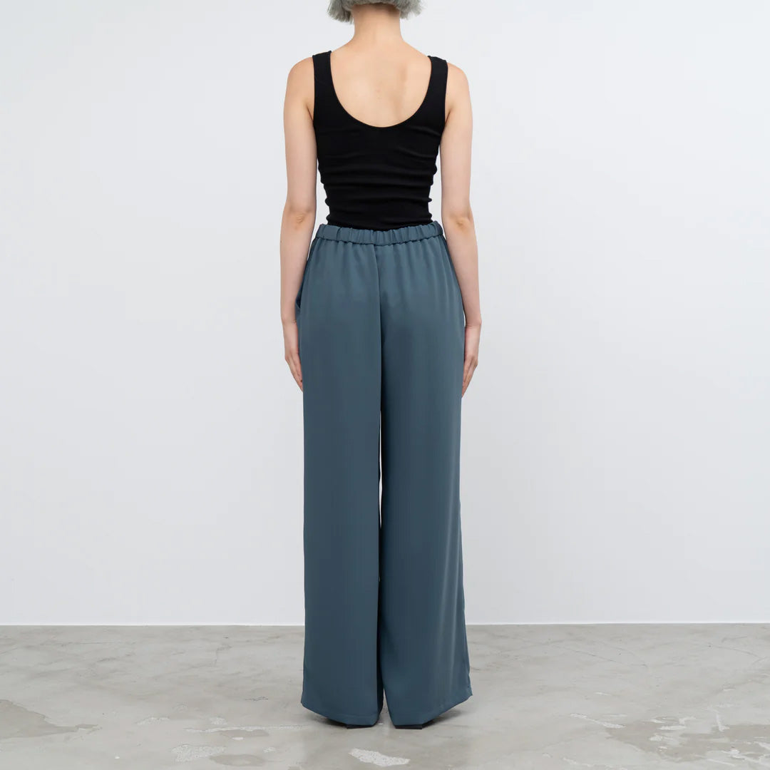 Satin Easy Wide Pants DARK SLATE