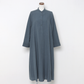 Linen Cupro Band Collar Dress