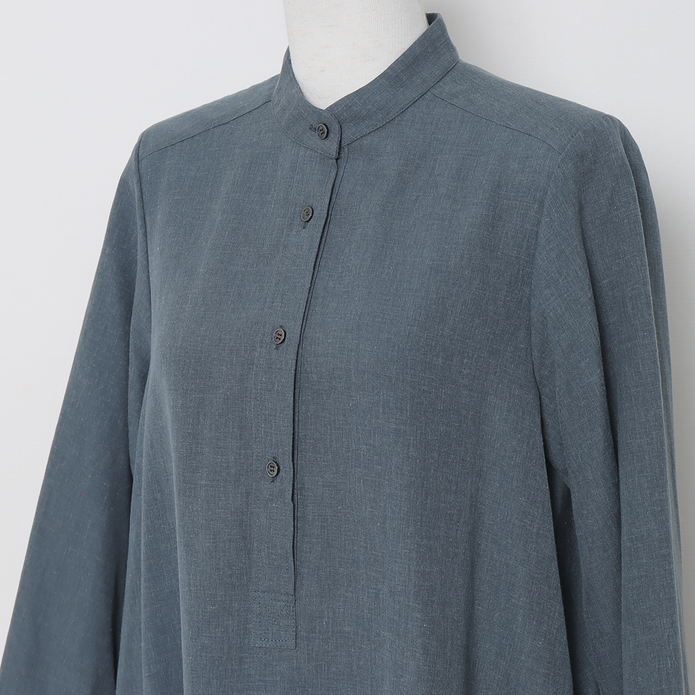 Graphpaper） Linen Cupro Band Collar Dress (GL231-60070