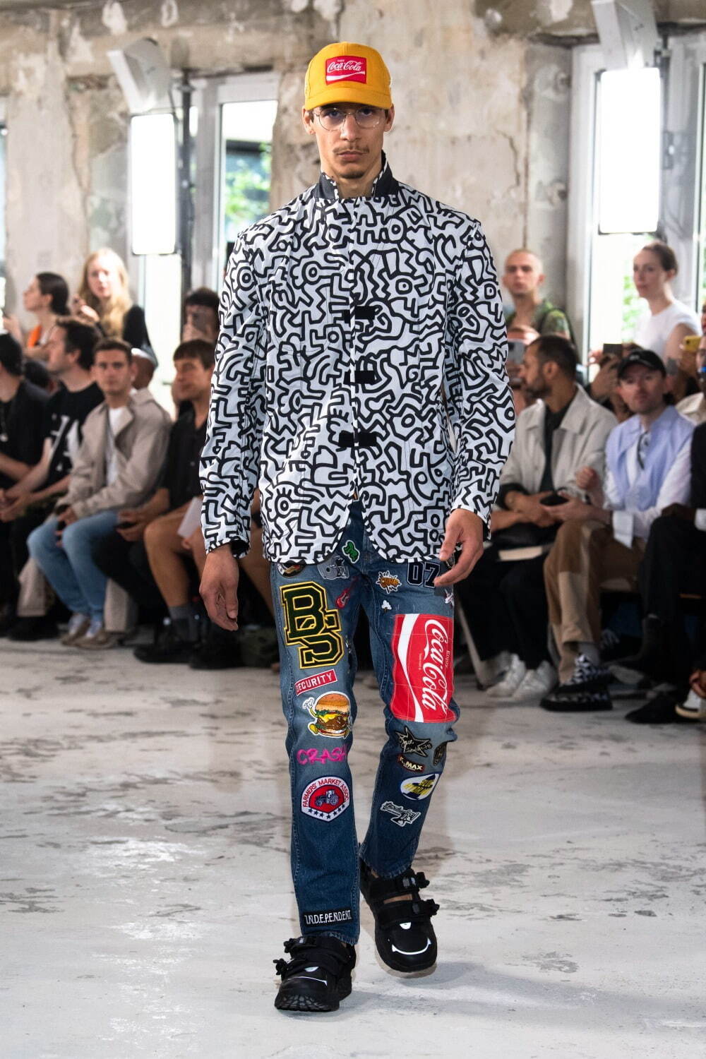 Cotton denim applique Levi's double name Keith Haring P207