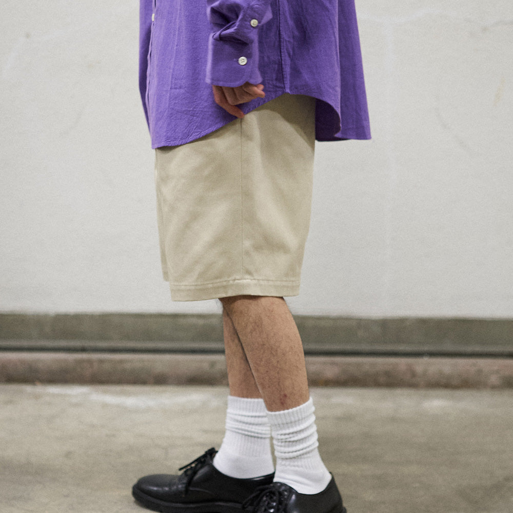 Cotton Chino Tuck Shorts