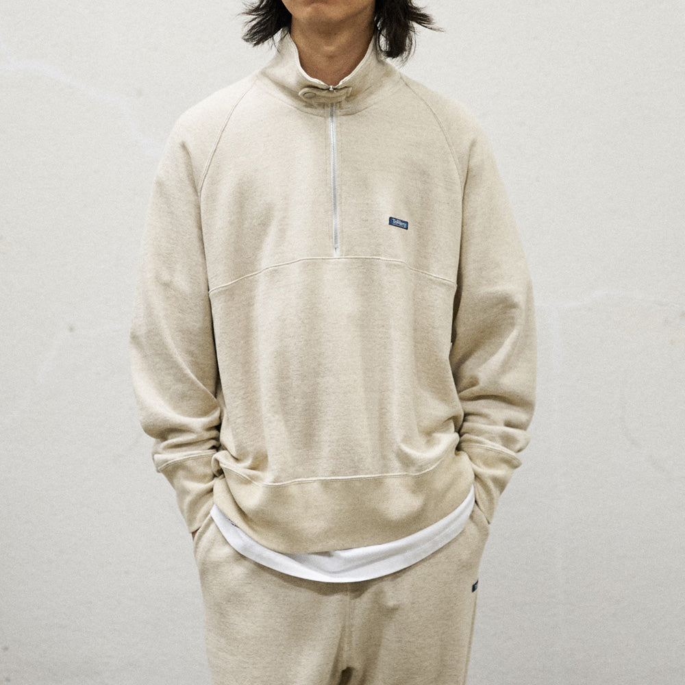 Linen Terry Neck Zip Anorak