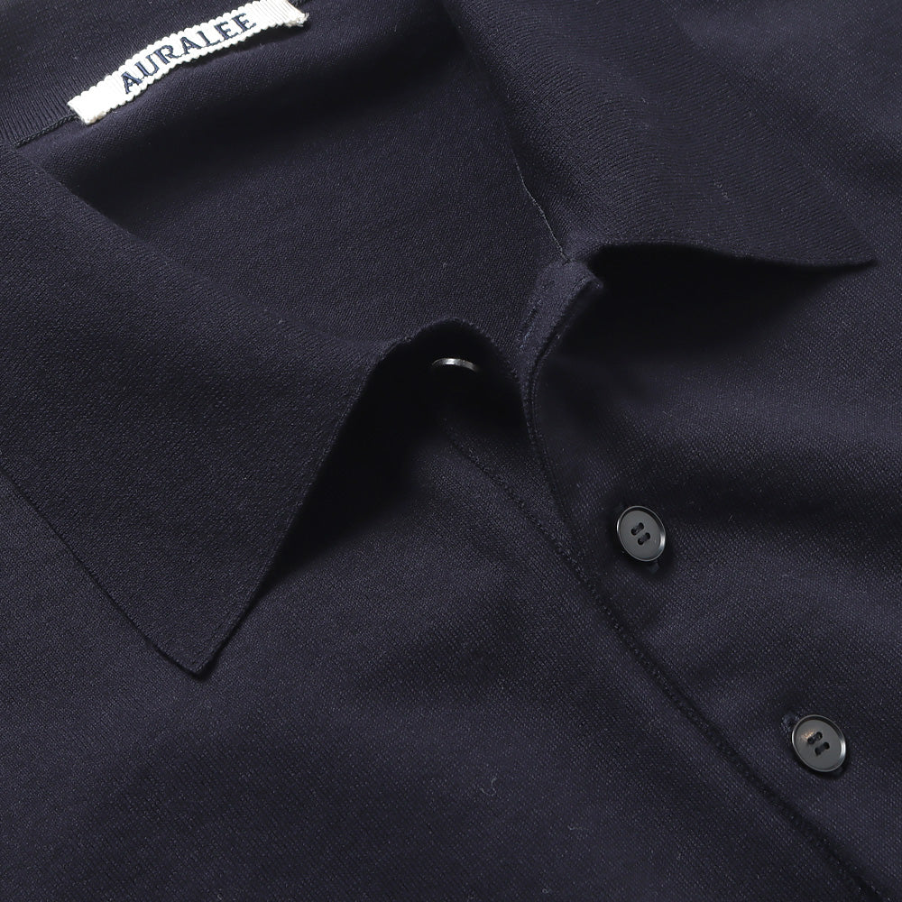 値下げオーラリーSuperHigh Gauge Cotton knit polo-