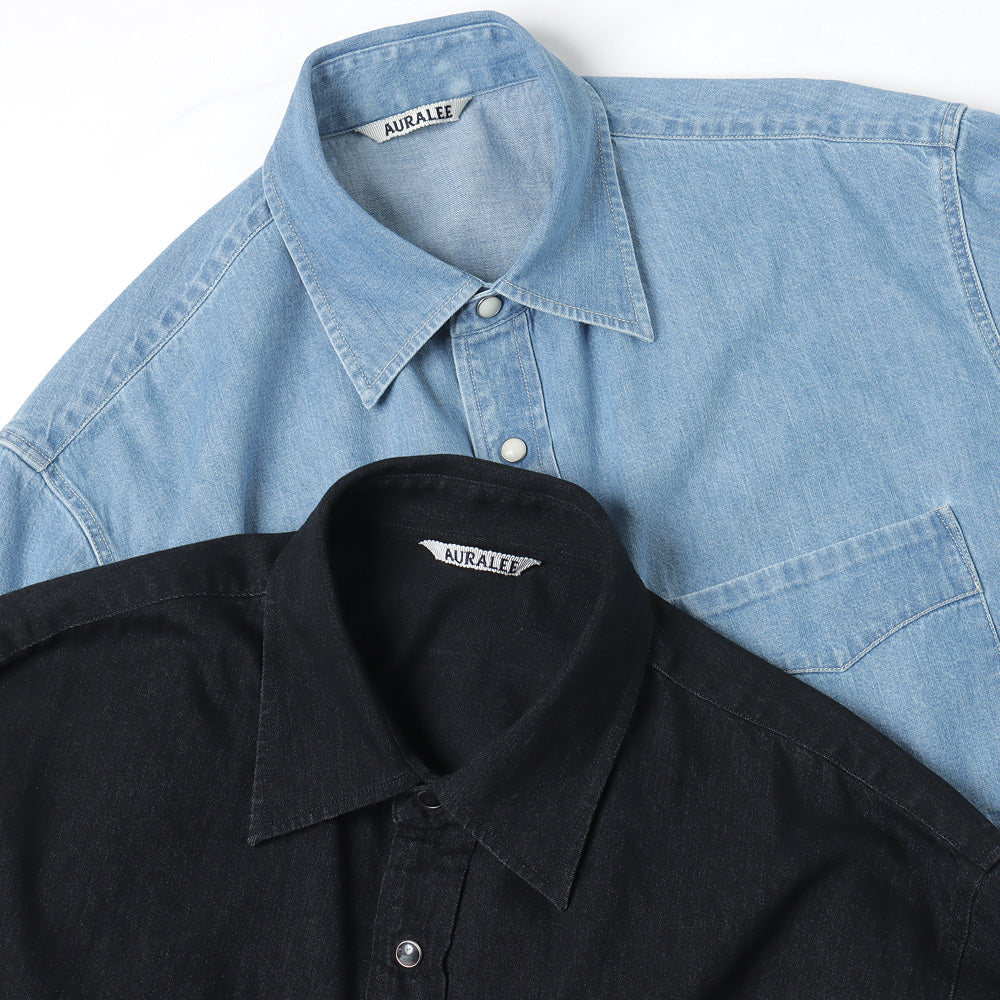 AURALEE SELVEDGE SUPER LIGHT DENIM SHIRT