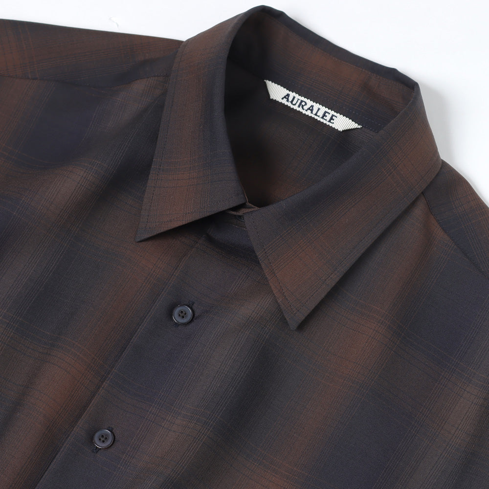 AURALEE(オーラリー)】SUPER LIGHT WOOL CHECK SHIRT (A23SS01LC