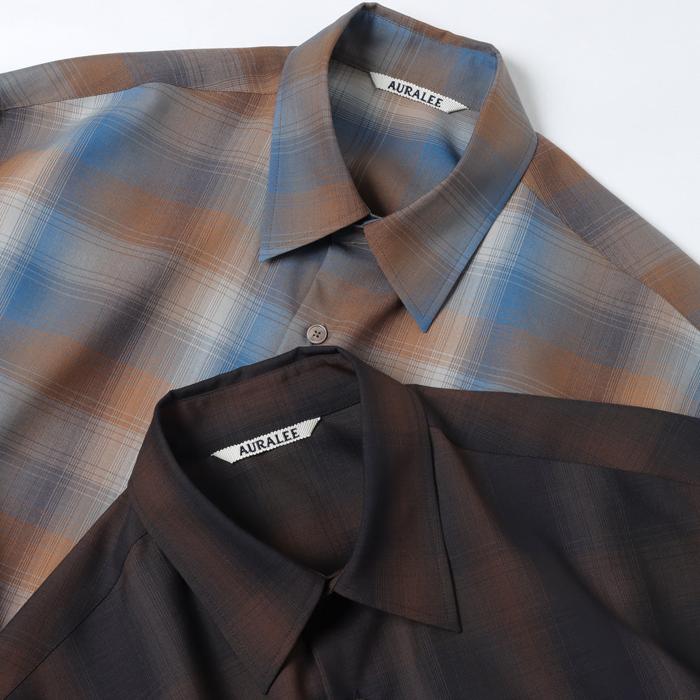 AURALEE(オーラリー)】SUPER LIGHT WOOL CHECK SHIRT (A23SS01LC