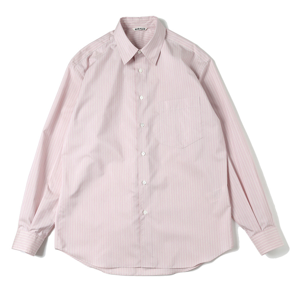 AURALEE） FINX POLYESTER STRIPE SHIRT (A23SS02PS) | AURALEE 