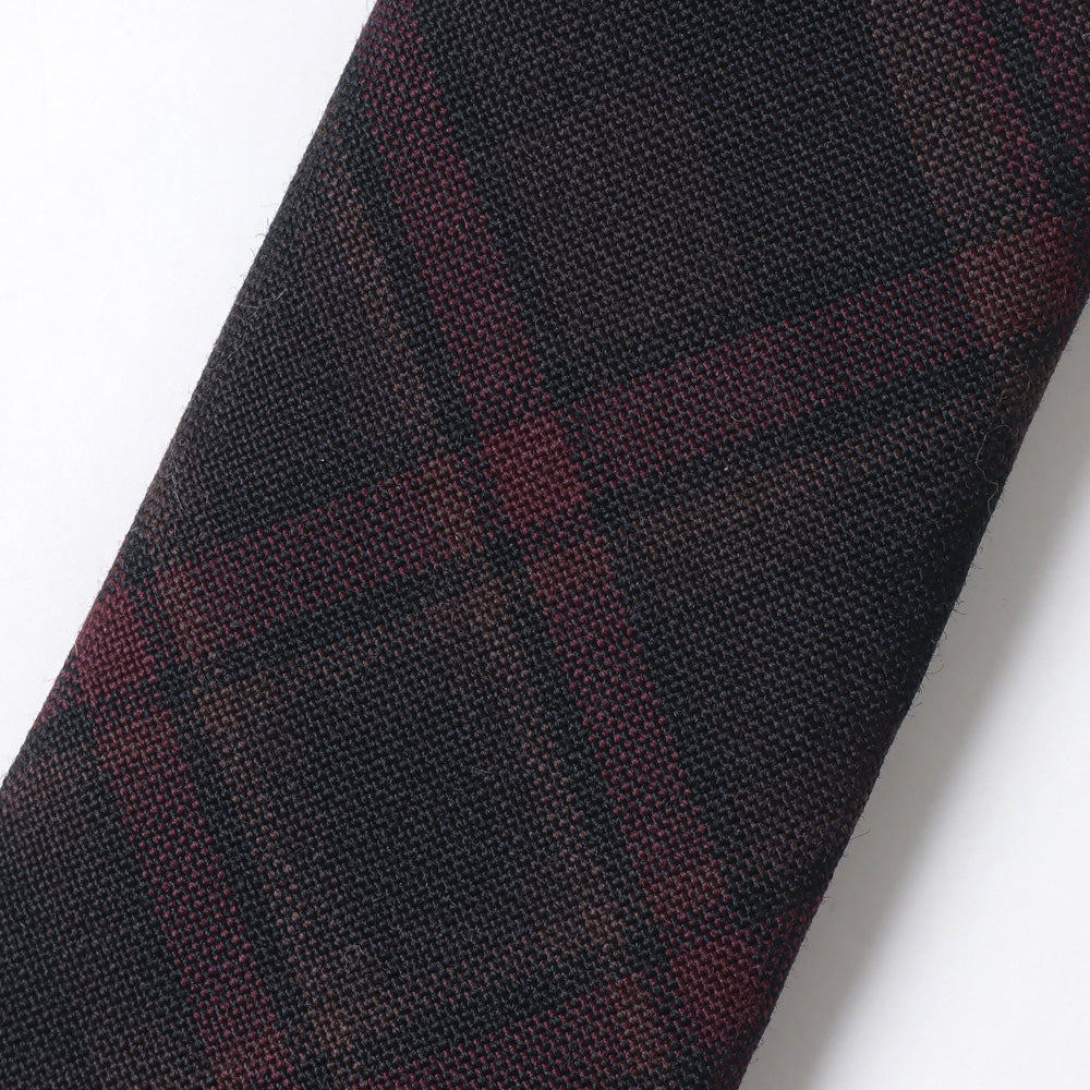 Wool Check Tie with Money Clip
