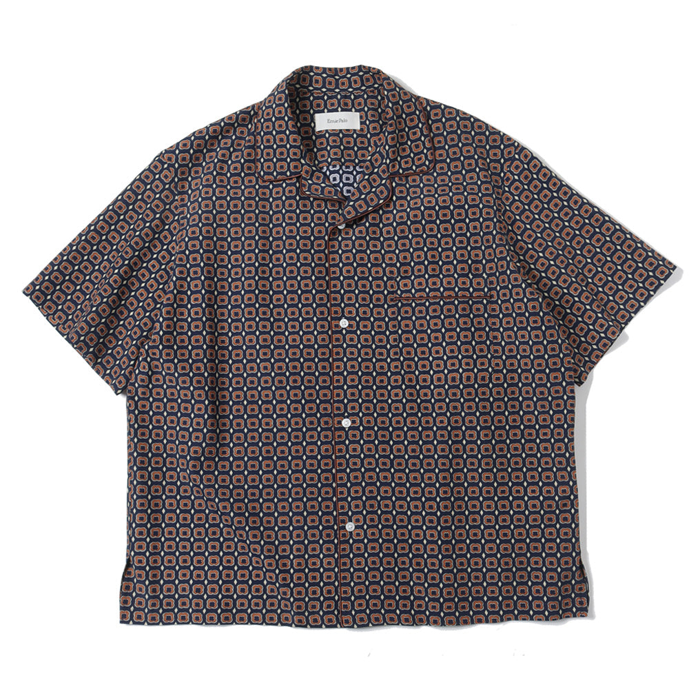 Small Parttern Open-Collar Shirt