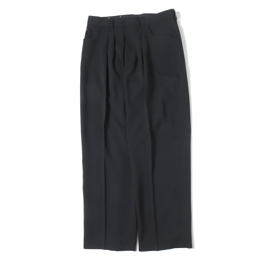 Two-tuck Wide Tapered Pants (T/R Hopsack)