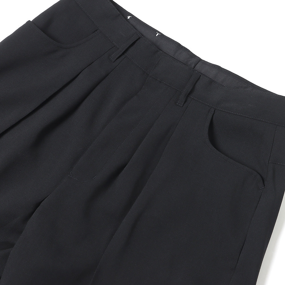 Two-tuck Wide Tapered Pants (T/R Hopsack)