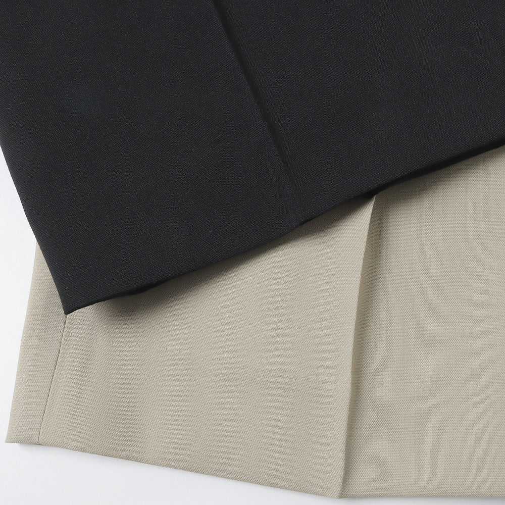 Two-tuck Wide Tapered Pants (T/R Hopsack)