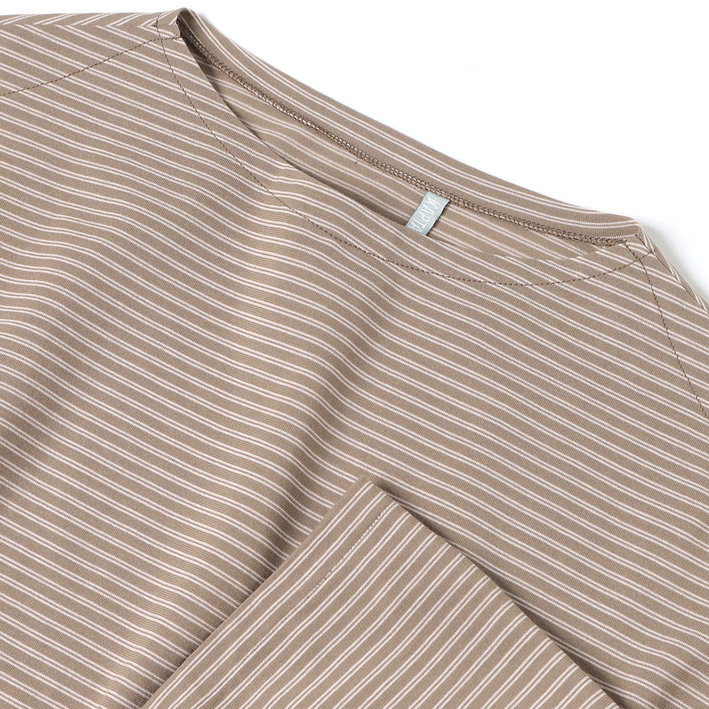 Hard Twisted Border Jersey Boatneck L/S Tee