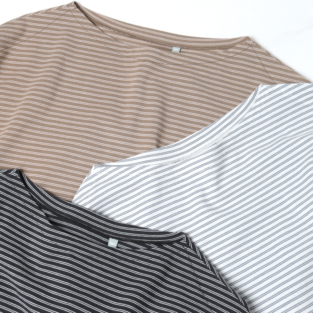 Hard Twisted Border Jersey Boatneck L/S Tee