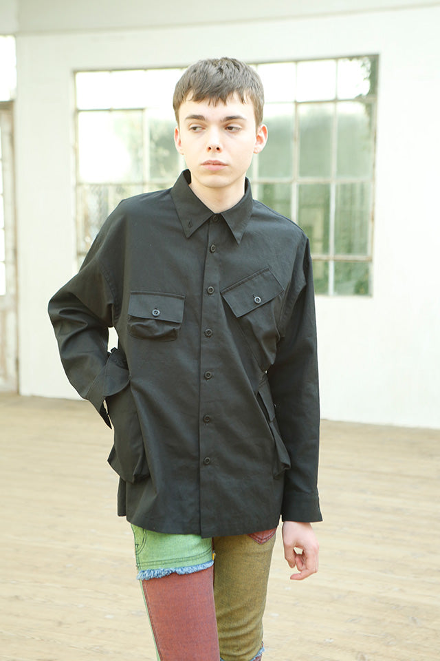 WHOWHAT フーワット / 4 pocket shirts S size
