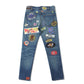 Cotton denim applique Levi's double name Keith Haring P207