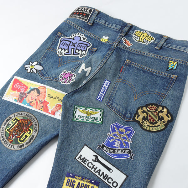 綿デニムアップリケ Levi's Wネーム Keith Haring P207