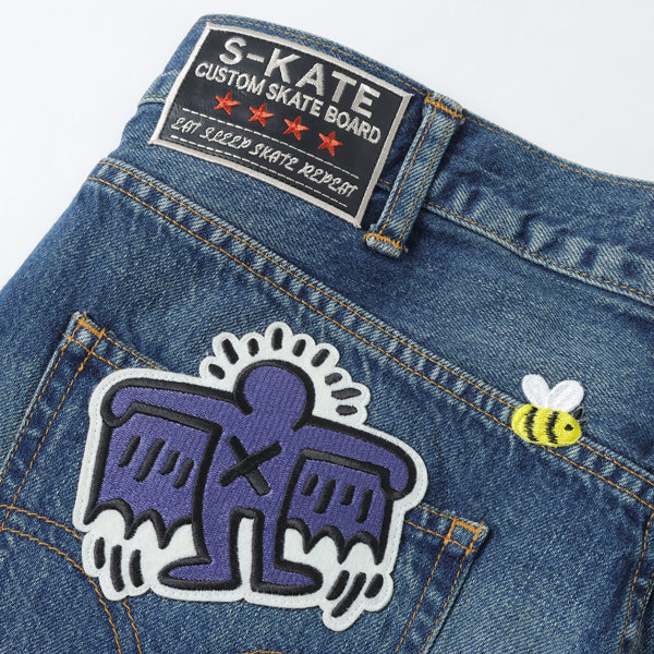 綿デニムアップリケ Levi's Wネーム Keith Haring P207