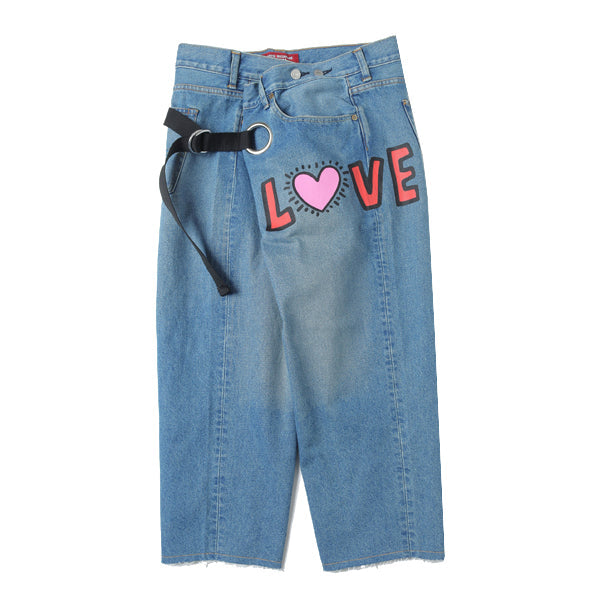 綿デニム製品加工Levi's Wネーム Keith Haring P201