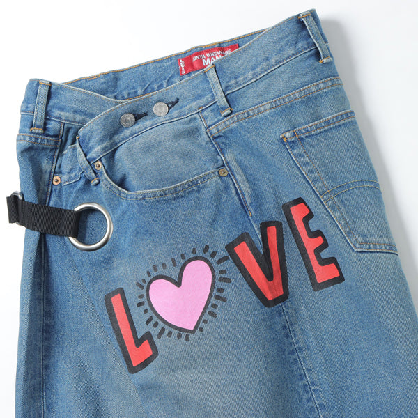 綿デニム製品加工Levi's Wネーム Keith Haring P201