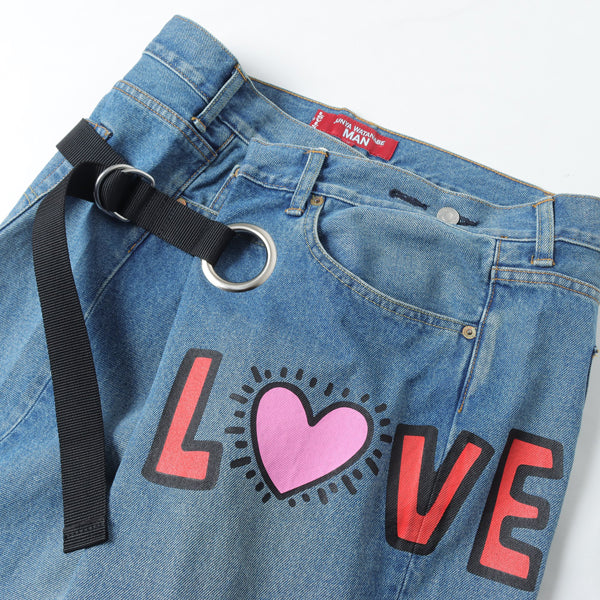 綿デニム製品加工Levi's Wネーム Keith Haring P201